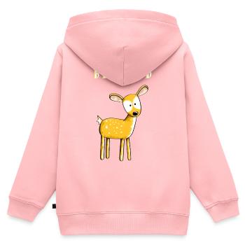 Be Wild Rehkitz - Reh - Rehe - Hirsch - Rehbock - Kinder Premium Organic Zip Hoodie - Rosa - Hinten - AI Model Kid Female (0cm)