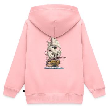 Segelschiff - Kinder Premium Organic Zip Hoodie - Rosa - Hinten - AI Model Kid Female (0cm)