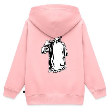 Gangster Rapper - Kinder Premium Organic Zip Hoodie - Rosa - Hinten - AI Model Kid Female (0cm)
