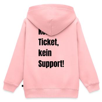 Kein Ticket kein Support! - Kinder Premium Organic Zip Hoodie - Rosa - Hinten - AI Model Kid Female (0cm)