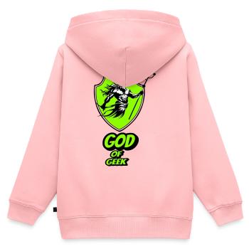 Gott des Geeks - Kinder Premium Organic Zip Hoodie - Rosa - Hinten - AI Model Kid Female (0cm)