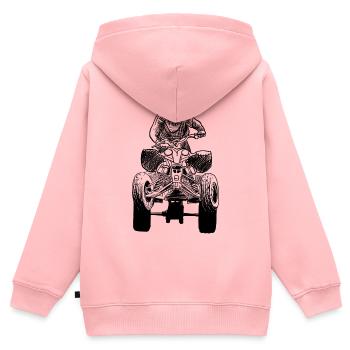 Quad - Kinder Premium Organic Zip Hoodie - Rosa - Hinten - AI Model Kid Female (0cm)