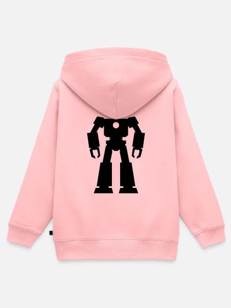 Roboter – KI Technik Sci-Fi Nerd Design - Kinder Premium Organic Zip Hoodie - Rosa