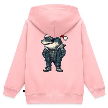 Hai Weihnachten Winter - Kinder Premium Organic Zip Hoodie - Rosa - Hinten - AI Model Kid Female (0cm)