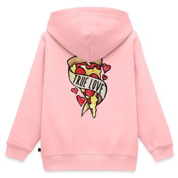 Wahre Liebe Pizzaherzen - Kinder Premium Organic Zip Hoodie - Rosa - Hinten - AI Model Kid Female (0cm)