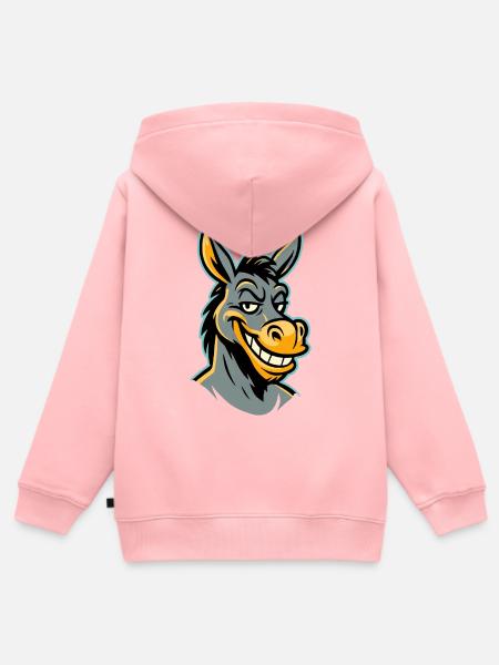 Frech grinsender Esel - Kinder Premium Organic Zip Hoodie - Rosa