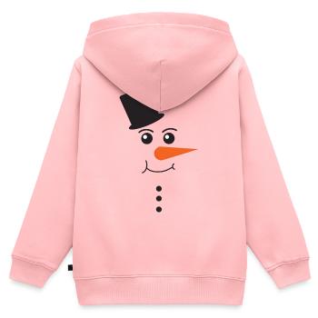 Snowman Face With Black Top Hat Winter Art - Kinder Premium Organic Zip Hoodie - Rosa - Hinten - AI Model Kid Female (0cm)