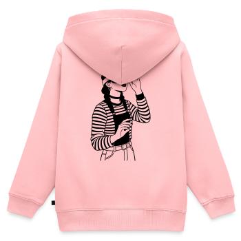 VR Gamer - Kinder Premium Organic Zip Hoodie - Rosa - Hinten - AI Model Kid Female (0cm)