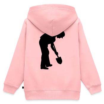 Travailleur au sol – Équipe de creusement - Sweat Premium à capuche zippé enfant bio - rose - Dos - AI Model Kid Female (0cm)