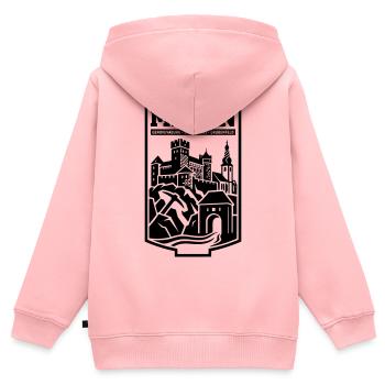 Mayen Wahrzeichen Silhouette - Kinder Premium Organic Zip Hoodie - Rosa - Hinten - AI Model Kid Female (0cm)
