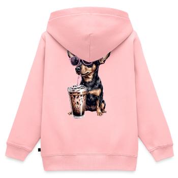 Chihuahua mit pinken Sonnenbrillen Milkshake - Kinder Premium Organic Zip Hoodie - Rosa - Hinten - AI Model Kid Female (0cm)