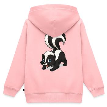 Kleines Stinktier mit fluffigem Schwanz - Kinder Premium Organic Zip Hoodie - Rosa - Hinten - AI Model Kid Female (0cm)