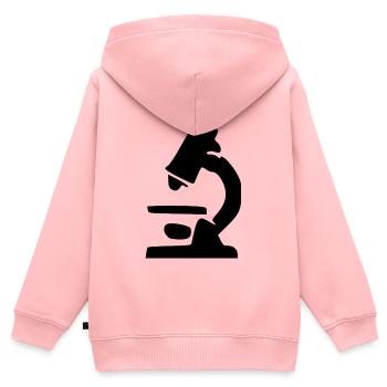 Mikroskop schwarz Wissenschaft Symbol Geschenk - Kinder Premium Organic Zip Hoodie - Rosa - Hinten - AI Model Kid Female (0cm)