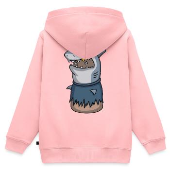 Sharkov – Zeichentrick-Daumenfigur - Kinder Premium Organic Zip Hoodie - Rosa - Hinten - AI Model Kid Female (0cm)