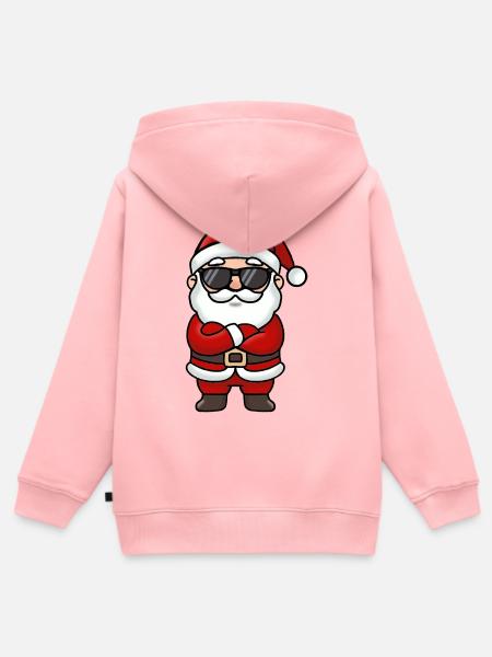Sonnenbrillen-Weihnachtsmann-Ikone - Kinder Premium Organic Zip Hoodie - Rosa