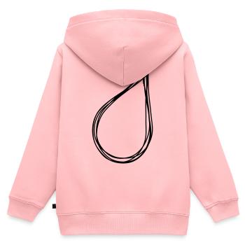 Tropfen handgezeichnet - Kinder Premium Organic Zip Hoodie - Rosa - Hinten - AI Model Kid Female (0cm)