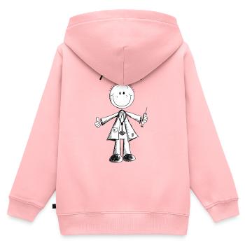 Arzt Comic - Ärzte - Medizin - Mediziner -Geschenk - Kinder Premium Organic Zip Hoodie - Rosa - Hinten - AI Model Kid Female (0cm)
