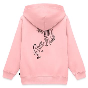 Musik, Notenschlüssel, Mikrophon - Kinder Premium Organic Zip Hoodie - Rosa - Hinten - AI Model Kid Female (0cm)