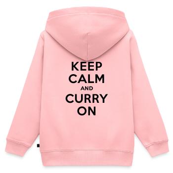 Keep calm and curry on - Kinder Premium Organic Zip Hoodie - Rosa - Hinten - AI Model Kid Female (0cm)