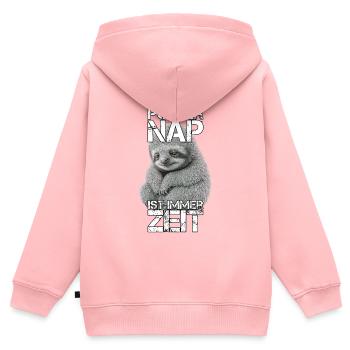 Faultier Power Nap Geschenk - Kinder Premium Organic Zip Hoodie - Rosa - Hinten - AI Model Kid Female (0cm)