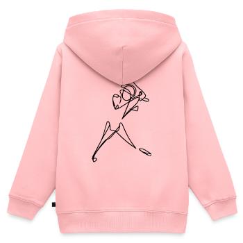 Cricketer - Sweat Premium à capuche zippé enfant bio - rose - Dos - AI Model Kid Female (0cm)