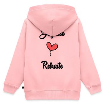 RETIREMENT. RETIREMENT. RETIRED. RETIREMENT - Kids Premium Organic Zip-up Hoodie - rose - Back - AI Model Kid Female (0cm)