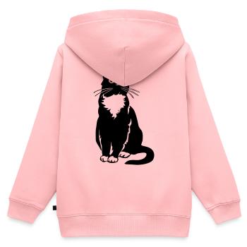Smoking Chat - Sweat Premium à capuche zippé enfant bio - rose - Dos - AI Model Kid Female (0cm)