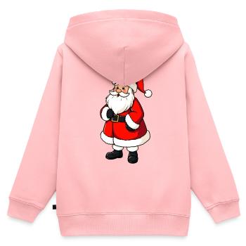 Weihnachtsmann - Kinder Premium Organic Zip Hoodie - Rosa - Hinten - AI Model Kid Female (0cm)