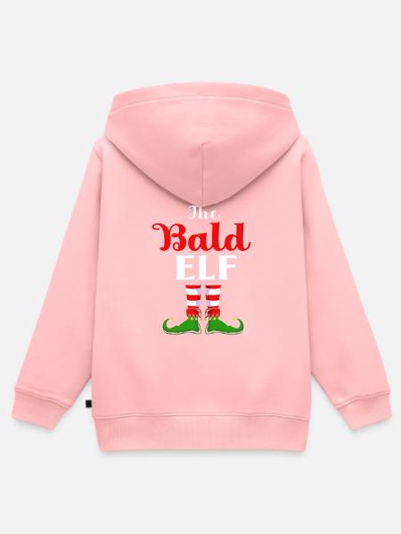 Elfe Elf Weihnachtsgeschenk Glatze - Kinder Premium Organic Zip Hoodie - Rosa