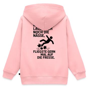 laub nässe herbst spruch - Kinder Premium Organic Zip Hoodie - Rosa - Hinten - AI Model Kid Female (0cm)
