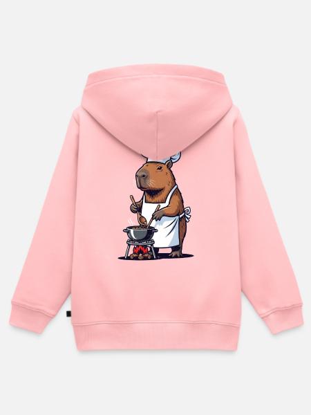 Chefkoch Capybara Koch am Topf - Kinder Premium Organic Zip Hoodie - Rosa
