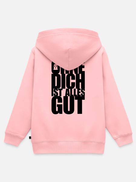 sans vous - Sweat Premium à capuche zippé enfant bio - rose