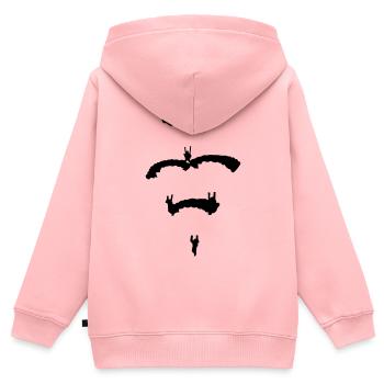 Fallschirm Diamant - Kinder Premium Organic Zip Hoodie - Rosa - Hinten - AI Model Kid Female (0cm)