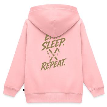 Wintersport Skiurlaub Skifahrer Skipiste Silhouett - Kinder Premium Organic Zip Hoodie - Rosa - Hinten - AI Model Kid Female (0cm)
