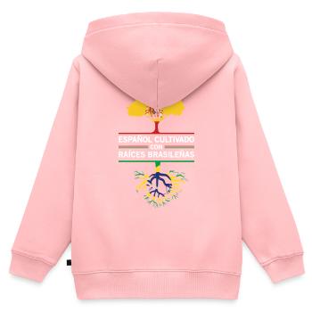 Spanien Brasilien Flaggen Wurzeln Geschenk  - Kinder Premium Organic Zip Hoodie - Rosa - Hinten - AI Model Kid Female (0cm)