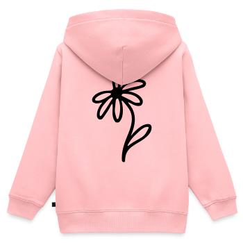 minimalistisch - Kinder Premium Organic Zip Hoodie - Rosa - Hinten - AI Model Kid Female (0cm)