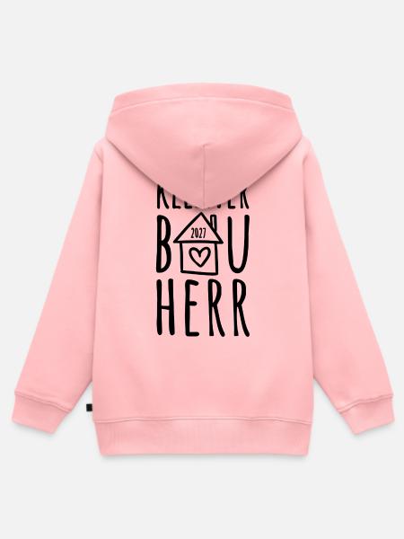 Kleiner Bauherr 2027 - Kinder Premium Organic Zip Hoodie - Rosa
