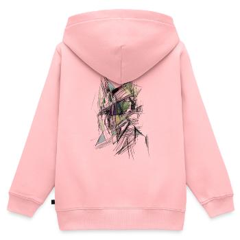 Gesicht - Kinder Premium Organic Zip Hoodie - Rosa - Hinten - AI Model Kid Female (0cm)