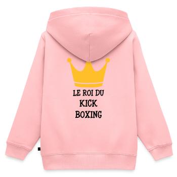 Kickboxing / Kick-Boxeur / Kick Boxing / - Sweat Premium à capuche zippé enfant bio - rose - Dos - AI Model Kid Female (0cm)