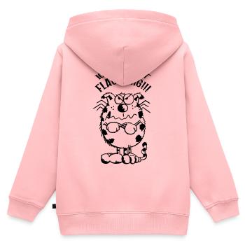 Ich bin nicht flauschig Katze - Comic - Kinder Premium Organic Zip Hoodie - Rosa - Hinten - AI Model Kid Female (0cm)