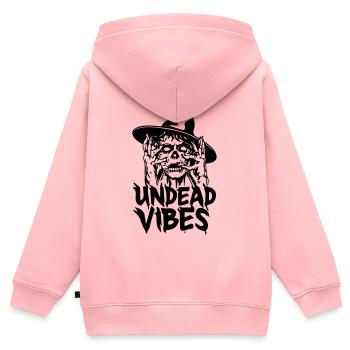 Halloween-Geschenk 'Undead Vibes', Zombie - Kinder Premium Organic Zip Hoodie - Rosa - Hinten - AI Model Kid Female (0cm)