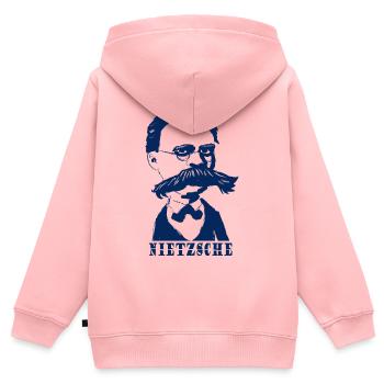 Nietzsche - Sweat Premium à capuche zippé enfant bio - rose - Dos - AI Model Kid Female (0cm)
