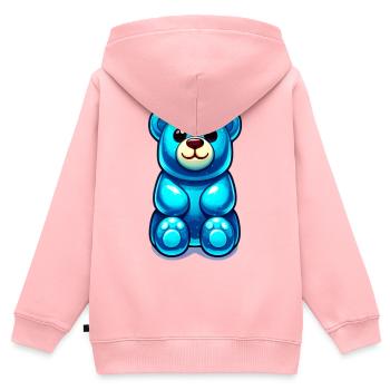 Teddybär - Kinder Premium Organic Zip Hoodie - Rosa - Hinten - AI Model Kid Female (0cm)