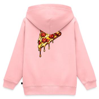 Pepperoni Pizza Traum: Glänzendes Käse-Wunder - Kinder Premium Organic Zip Hoodie - Rosa - Hinten - AI Model Kid Female (0cm)