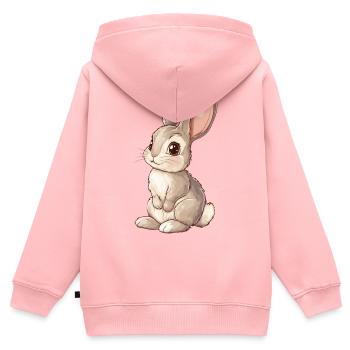 Hase - Kinder Premium Organic Zip Hoodie - Rosa - Hinten - AI Model Kid Female (0cm)