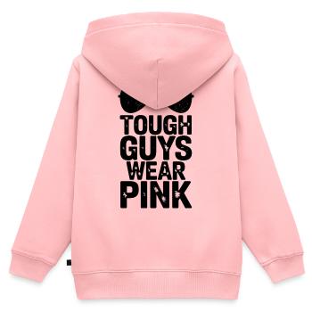 Tough Guys Wear Pink - Kinder Premium Organic Zip Hoodie - Rosa - Hinten - AI Model Kid Female (0cm)