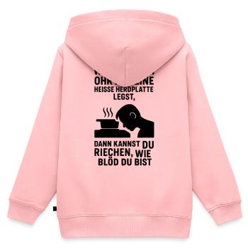 Stovetop Idiot Stupidity - Kids Premium Organic Zip-up Hoodie - rose - Back - AI Model Kid Female (0cm)