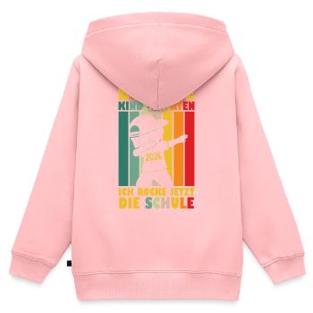 Bye Bye Kindergarten Je fais vibrer l’école maintenant - Sweat Premium à capuche zippé enfant bio - rose - Dos - AI Model Kid Female (0cm)