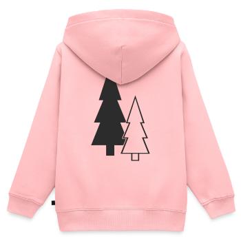 Waldsilhouette Tannen - Kinder Premium Organic Zip Hoodie - Rosa - Hinten - AI Model Kid Female (0cm)