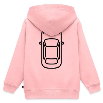 Auto - Kinder Premium Organic Zip Hoodie - Rosa - Hinten - AI Model Kid Female (0cm)